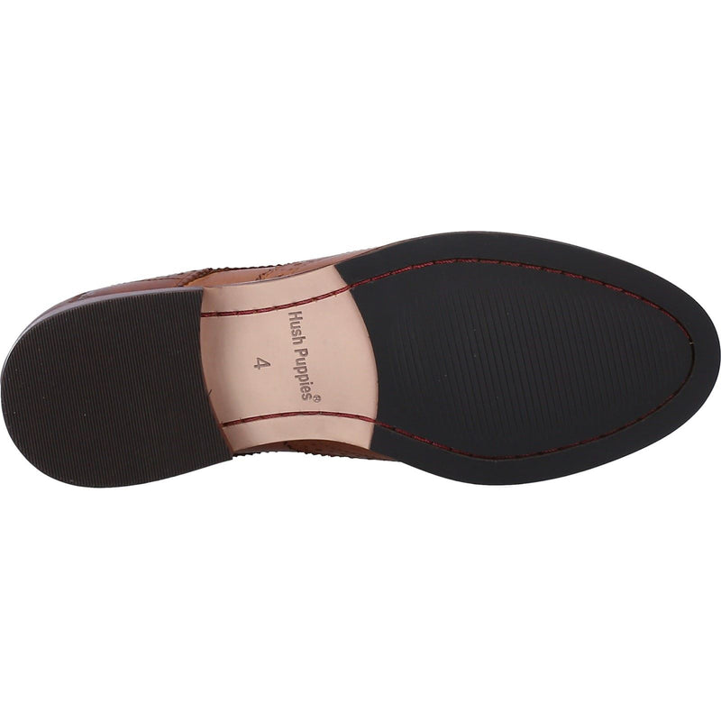 Hush Puppies Natalia Leather Women's Tan Brogues Shoes