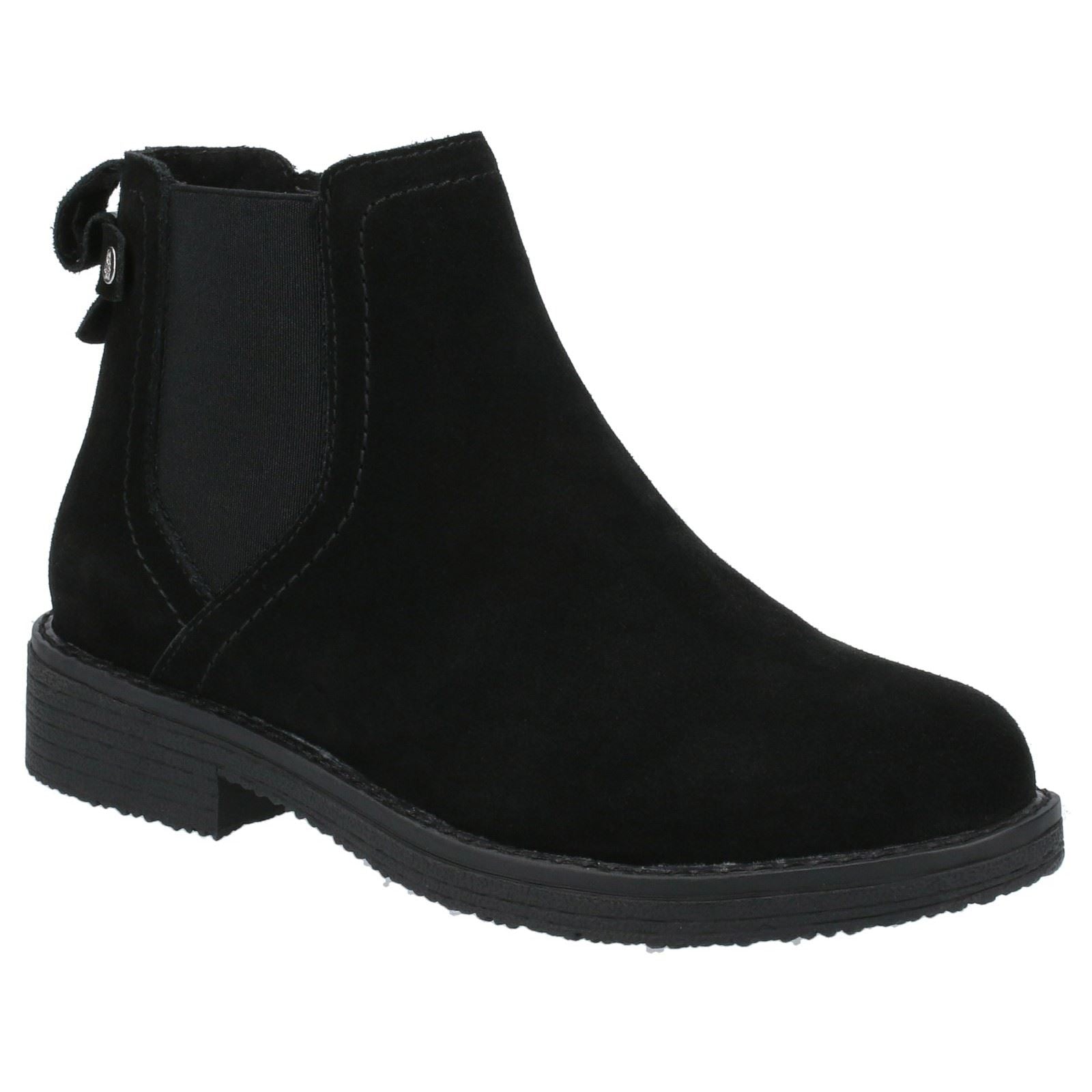 Hush Puppies Maddy Wide Suede Women's Black Boots