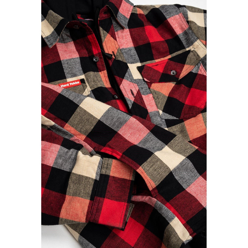 Hard Yakka Quilted Flannel Shacket Men's Red Shirt Jacket