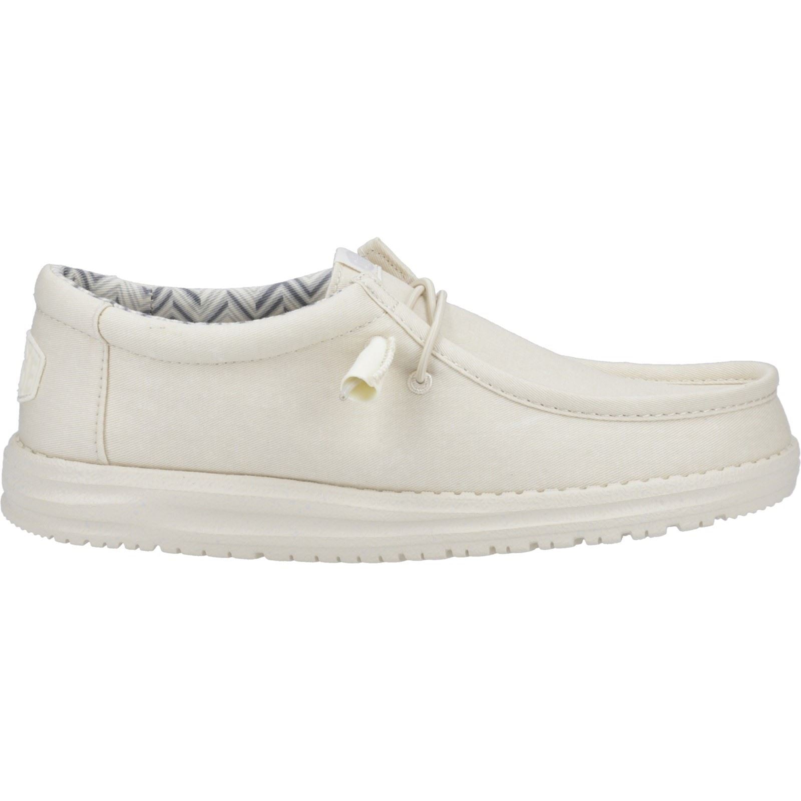 HEYDUDE Wally Canvas 100% Cotton Men's Stone White Shoes