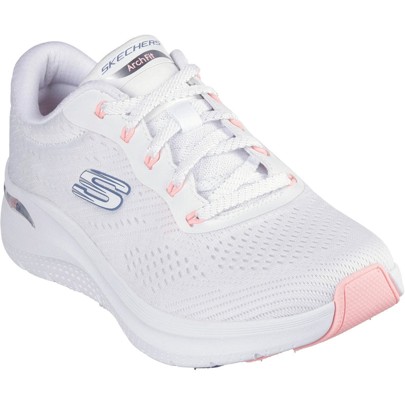 Skechers Arch Fit 2.0 - Big League Textile Women's White/Pink/Blue Sneakers