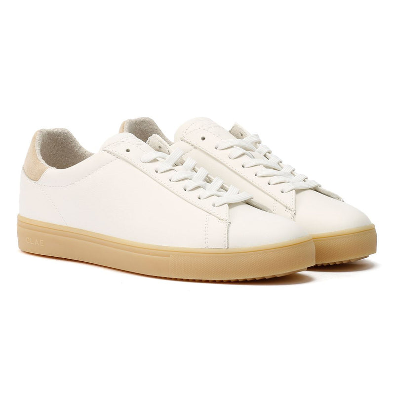 Clae Bradley Leather Men's White/Natural Gum Sneakers