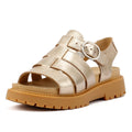 Timberland Clairemont Way Fisherman Leather Women's Gold Metal Sandals