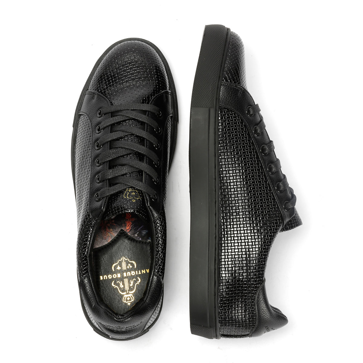 Antique Rogue Kimber Patent PU Leather Men's Black Sneakers