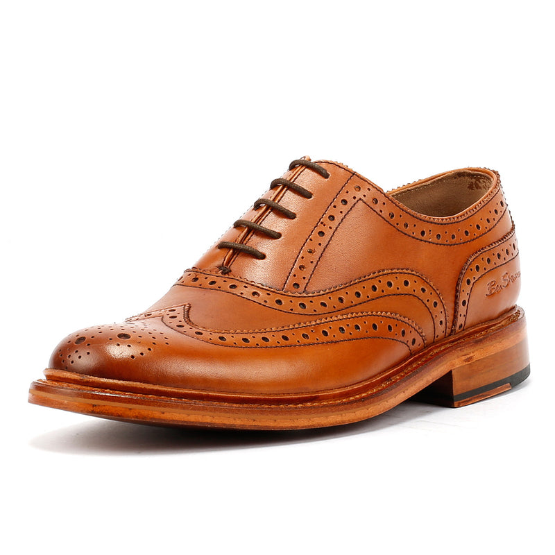 Ben Sherman Sugarman Brogue Leather Men's Tan Lace-Up Shoes
