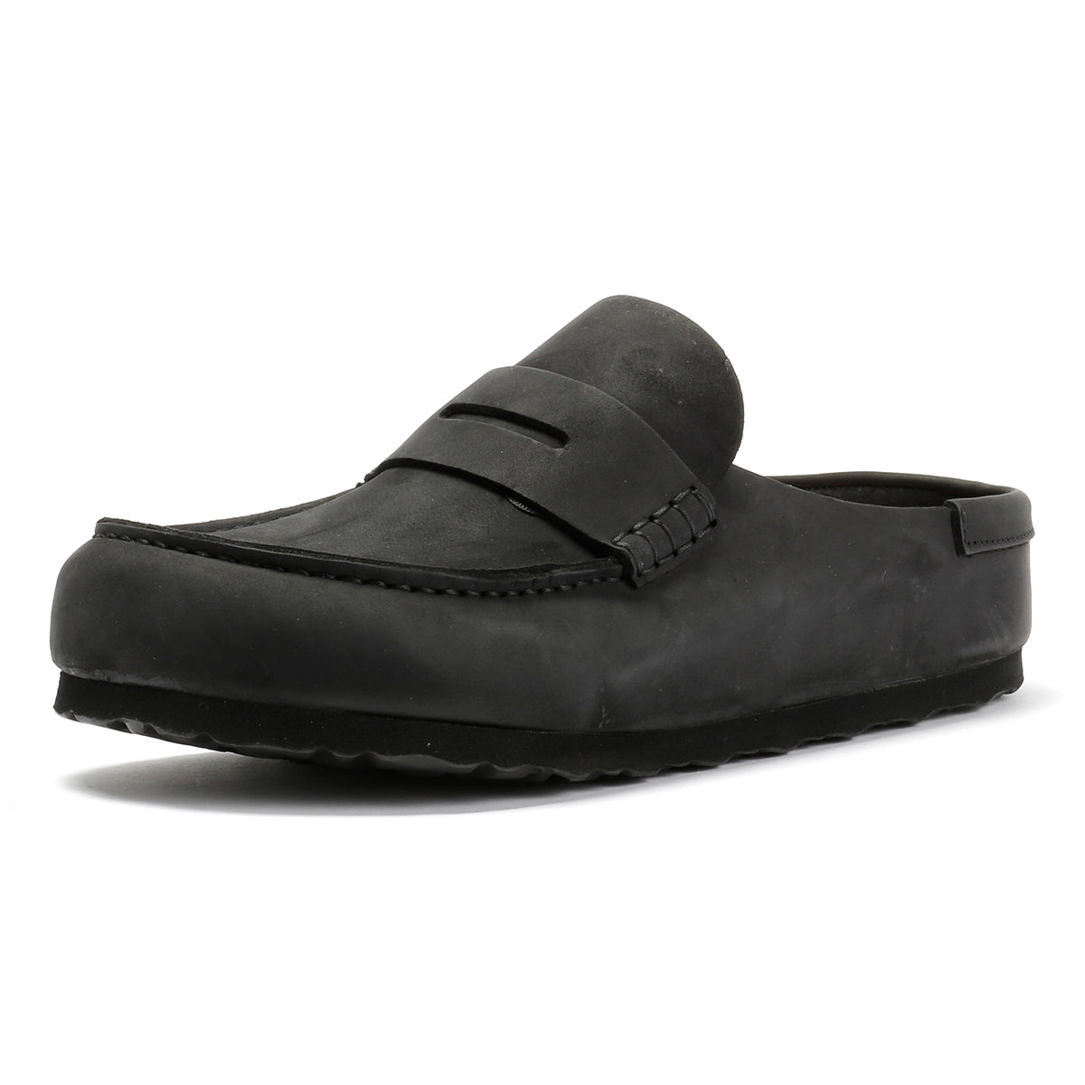 Birkenstock Naples Leather Black Regular Clogs