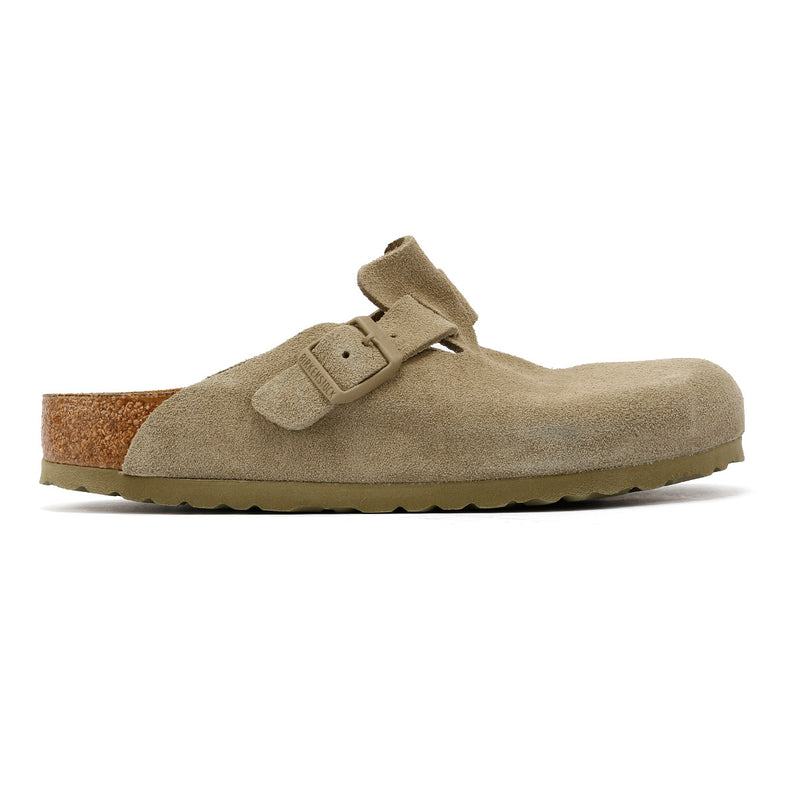 Birkenstock Boston Suede Faded Khaki Grey Clogs