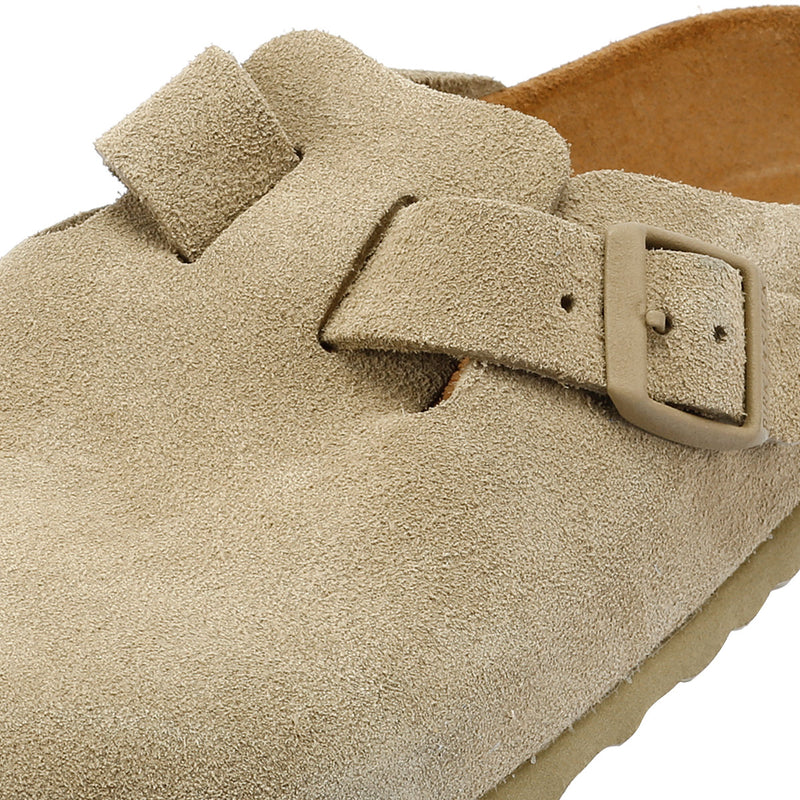 Birkenstock Boston Suede Faded Khaki Grey Clogs