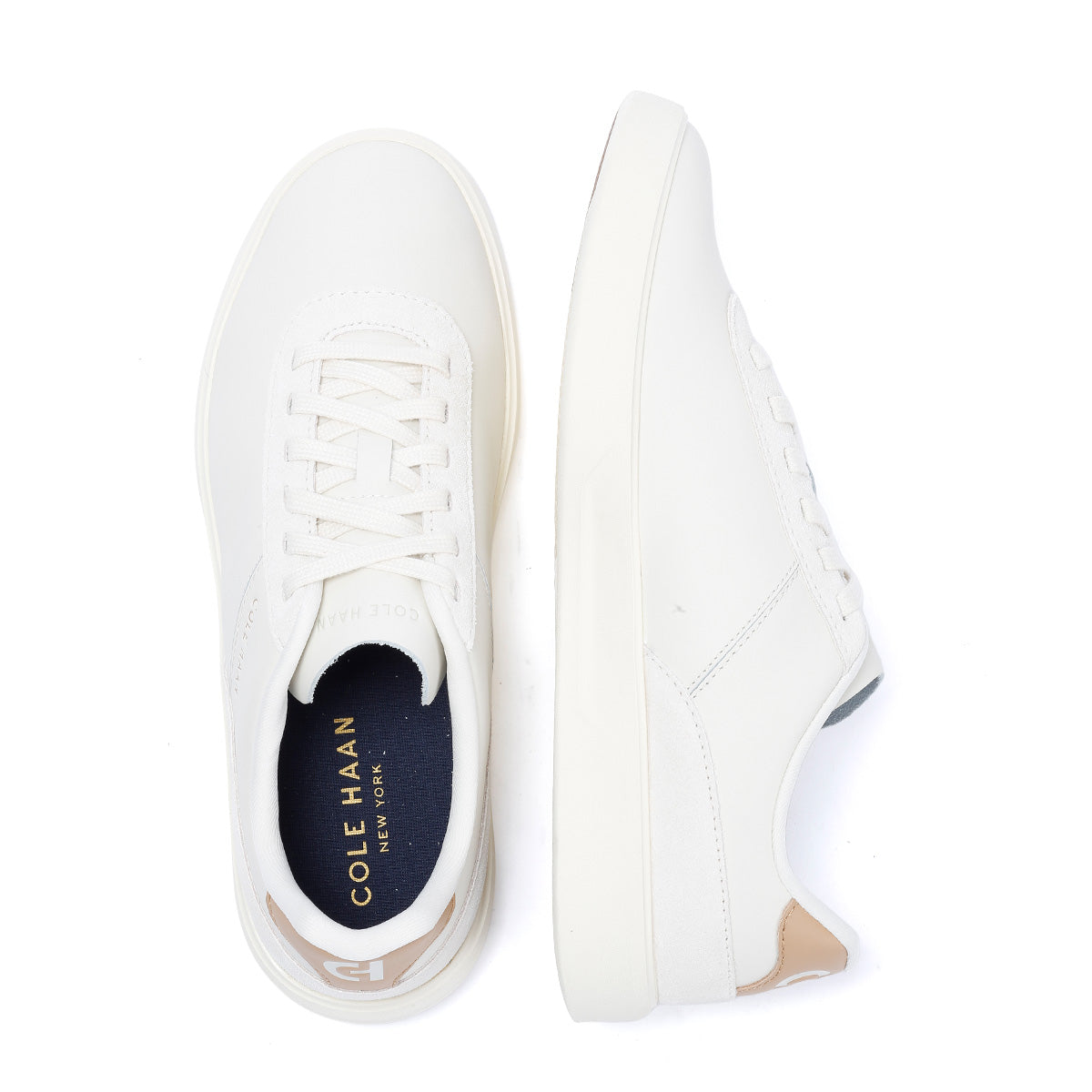 Cole Haan Grand Crosscourt Packaway Leather Men's Ivory Sneakers