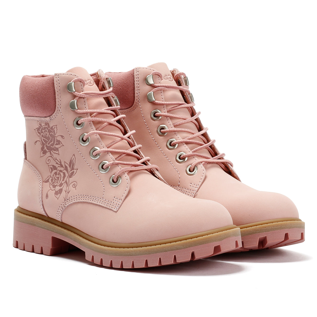Ed Hardy Wild Roses Nubuck Women's Pink Boots