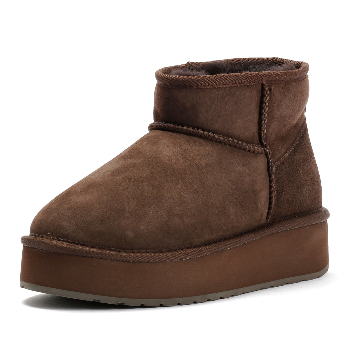 Emu Australia Stinger Micro Flatform 2.0 Sheepskin Women's Chocolate Boots