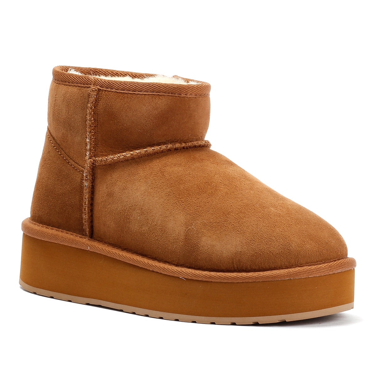 Emu Australia Stinger Micro Flatform 2.0 Sheepskin Women's Chocolate Boots