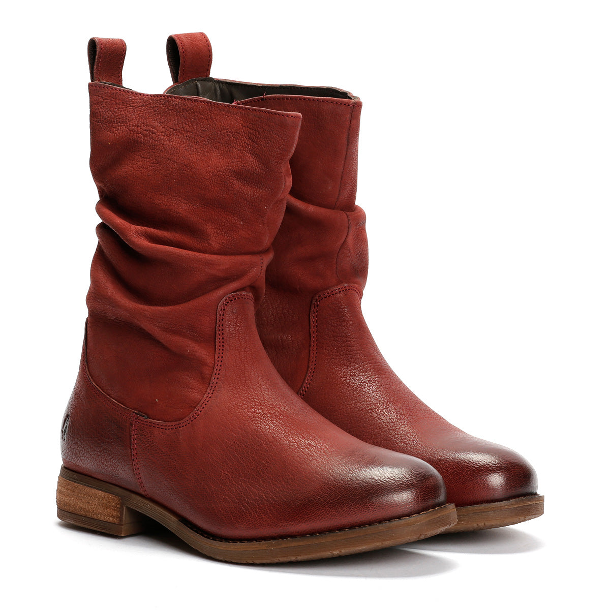 Hush Puppies Emilia Leather Women's Burgundy Winter Mid Calf Boots