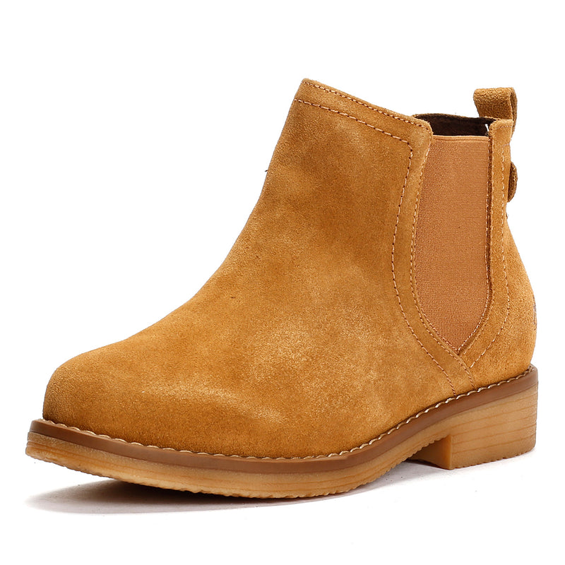 Hush Puppies Maddy Wide Suede Women's Tan Boots