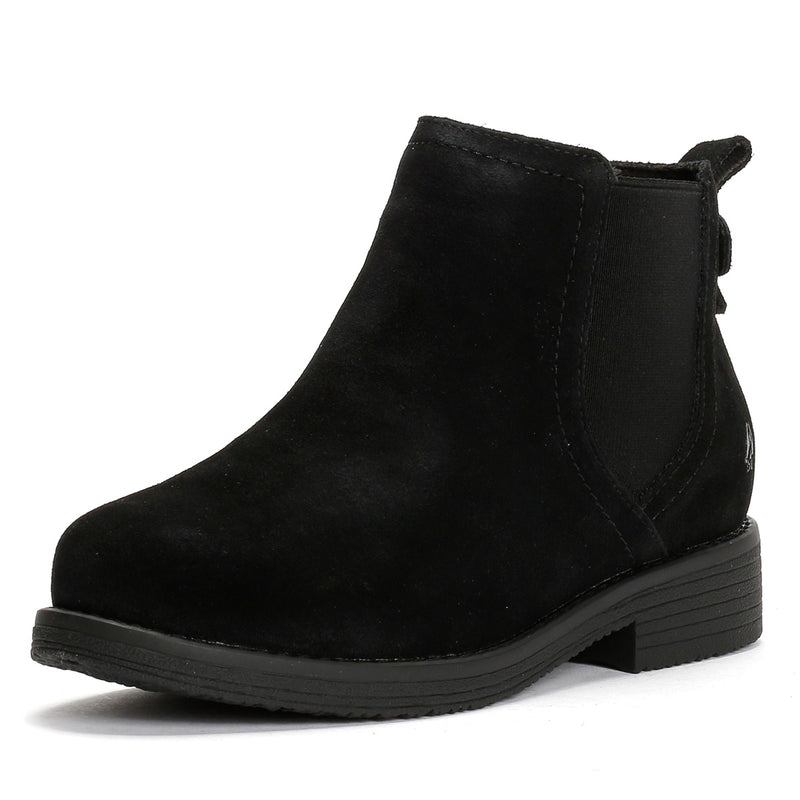 Hush Puppies Maddy Wide Suede Women's Black Boots