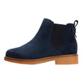 Hush Puppies Maddy Wide Suede Women's Navy Flat Chelsea Boots