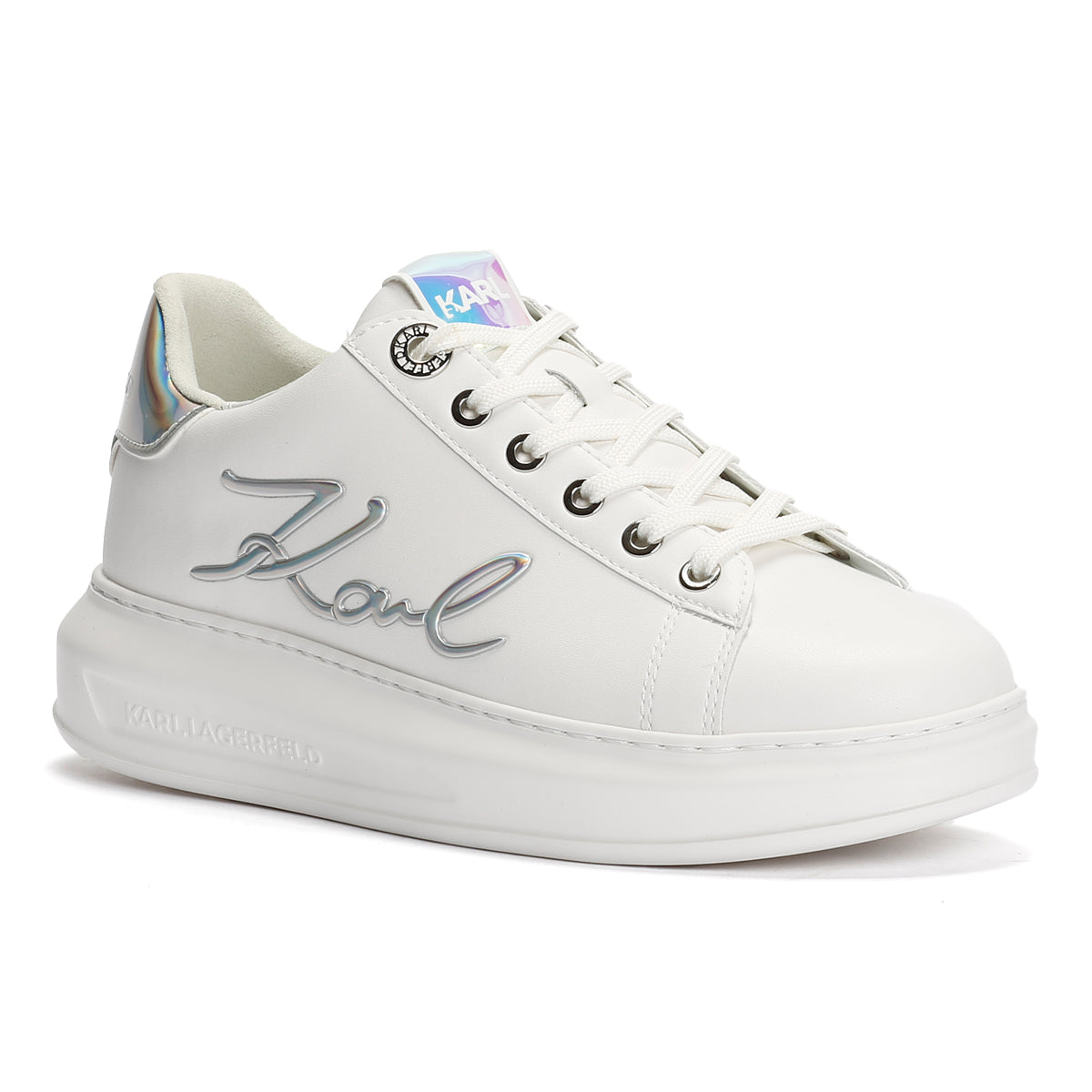 Karl Lagerfeld Kapri Signa Lace Womens White / Iridescent Sneakers