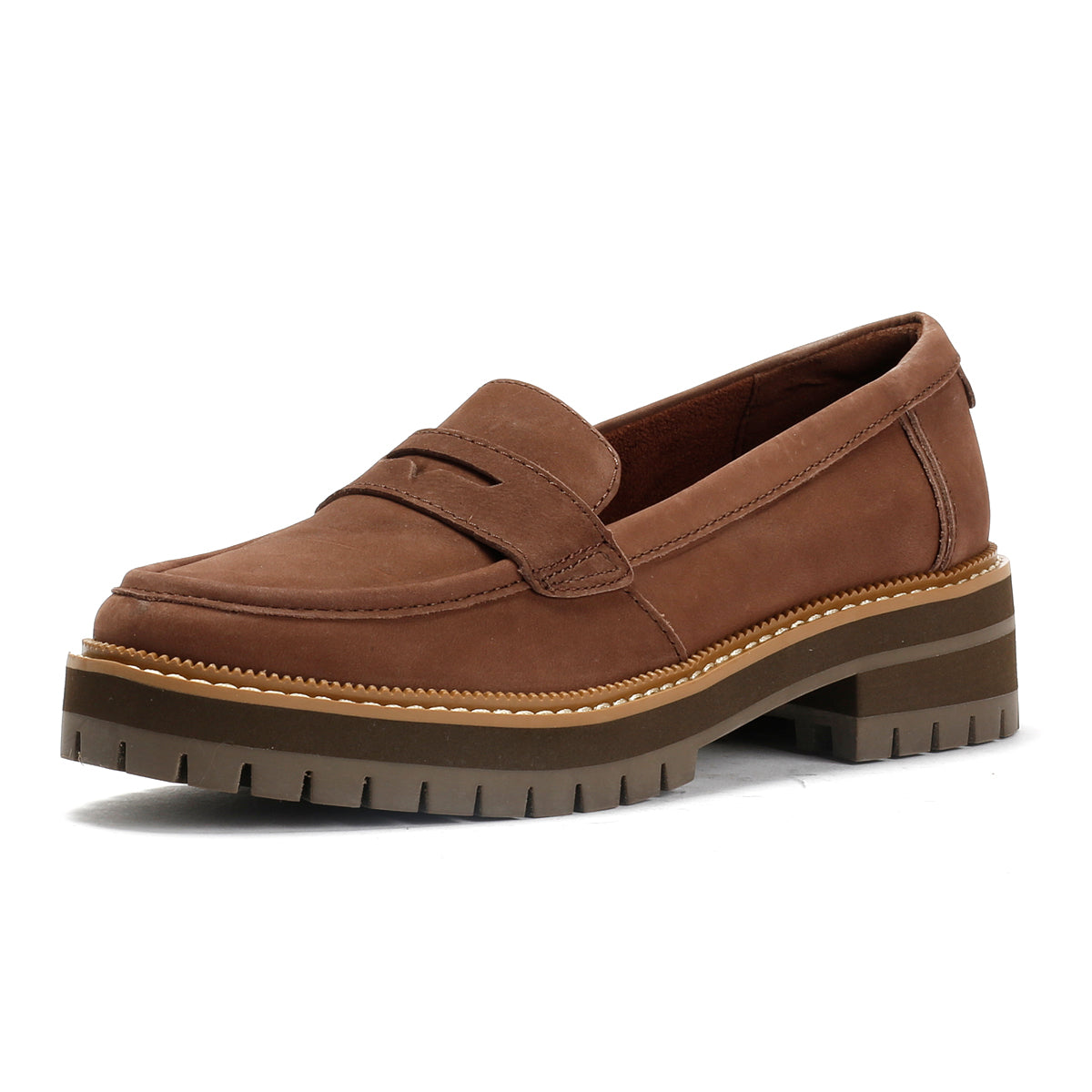 TOMS Cara Leather Women's Oak Brown Loafers