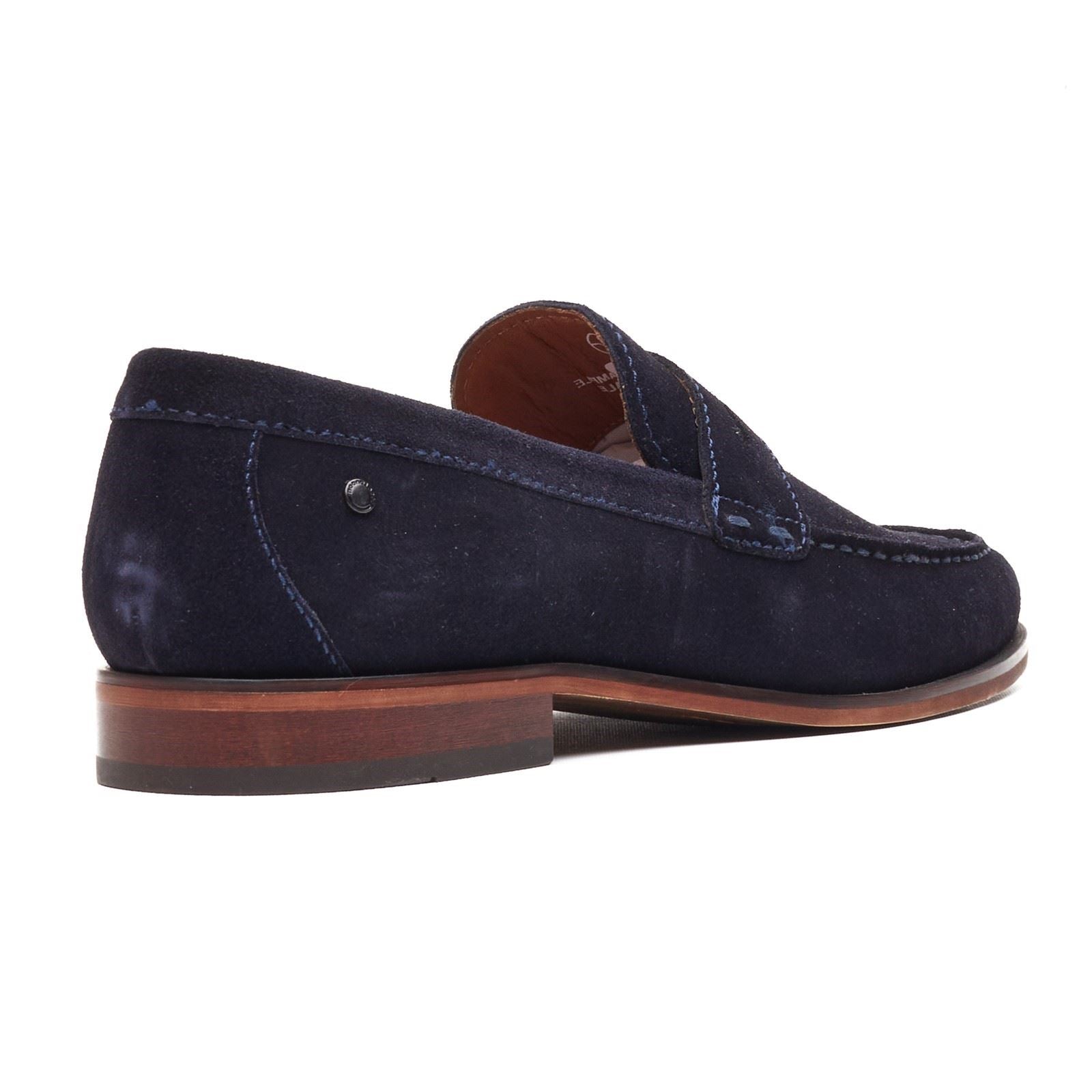 Base London Slate Leather Men's Navy Loafers