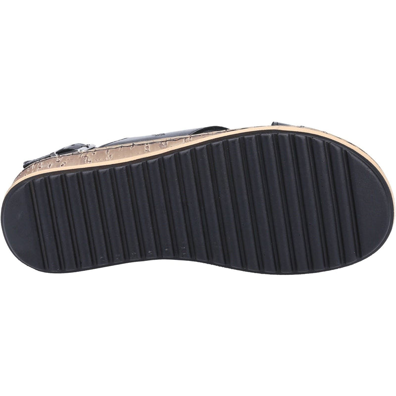 Hush Puppies Elena Leather Women's Black Wedges