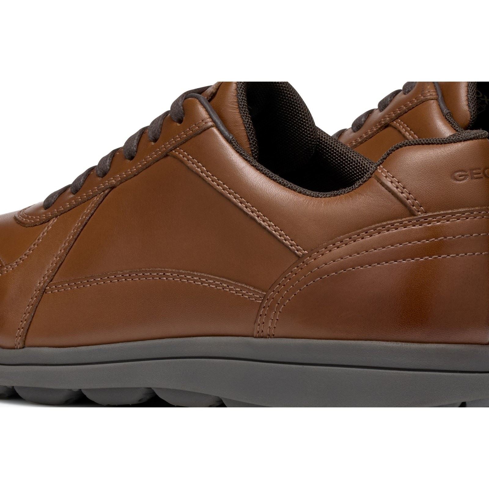 Geox U SPHERICA EC12 Leather Bovine Full Grain Men's Cognac Sneakers