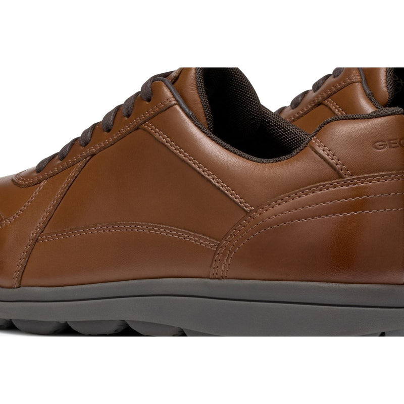 Geox U SPHERICA EC12 Leather Bovine Full Grain Men's Cognac Sneakers