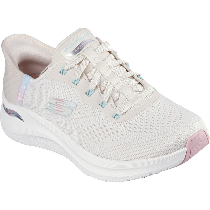 Skechers Arch Fit 2.0 - Easy Chic Textile Women's Natural/Pink Sneakers