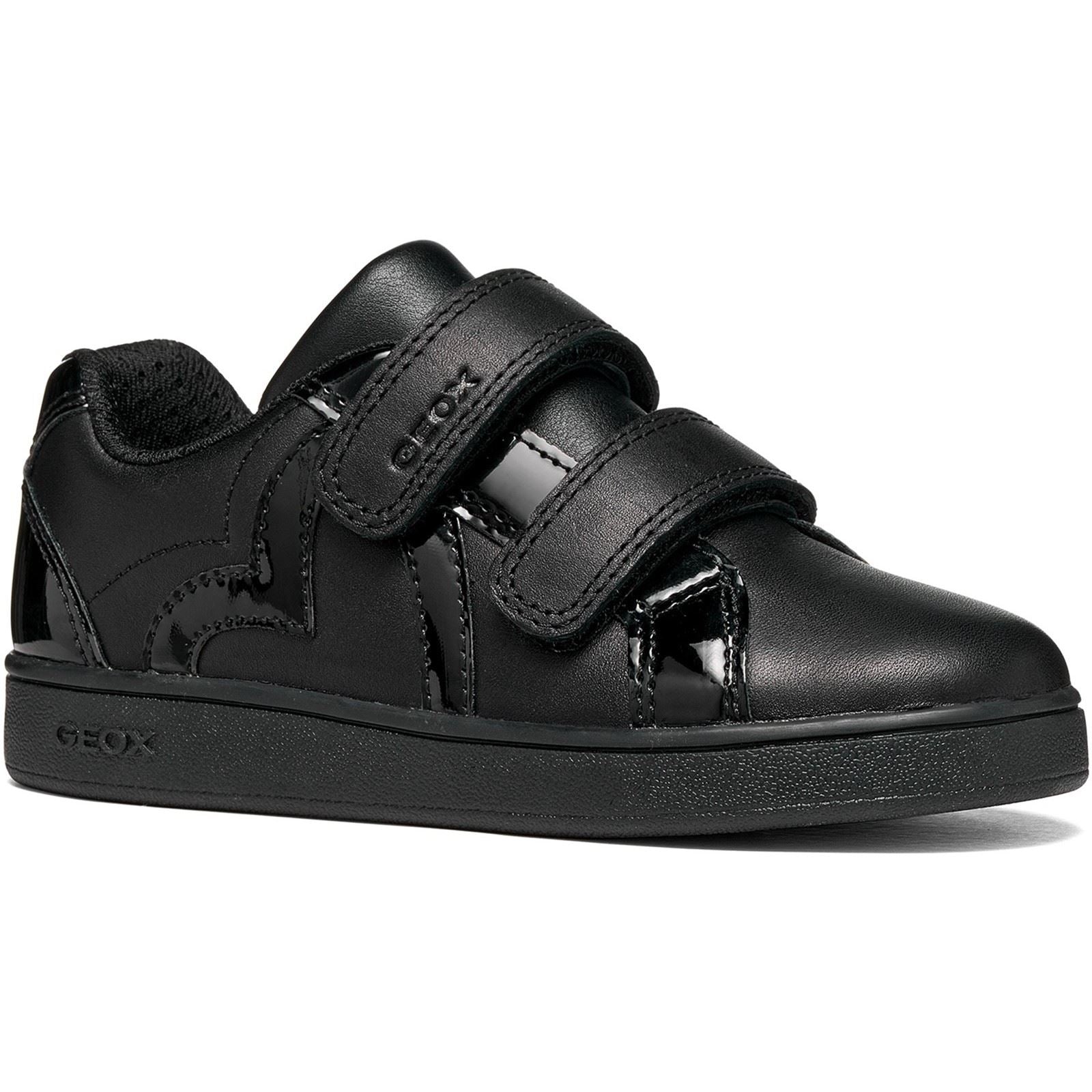 Geox J Eclyper Leather Girl's Black Trainers