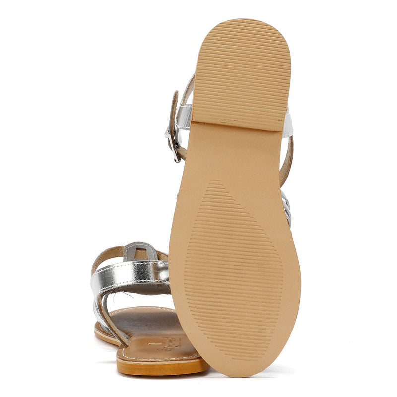 Tower London Hurache Leather Women's Silver Sandals