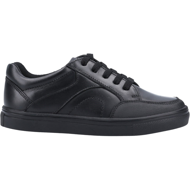 Hush Puppies Shawn Junior Boys Black Leather Lace-Up Shoes