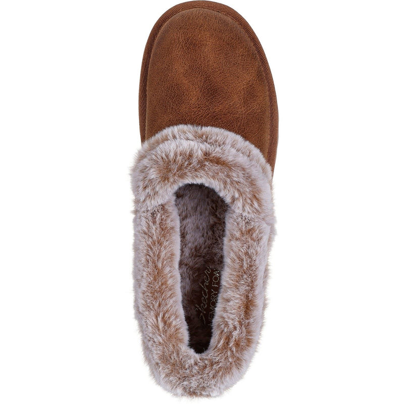 Skechers Cozy Up Synthetic Women's Chestnut Slippers