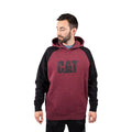 Caterpillar Raglan Cotton Men's Red Hooded Sweatshirt