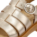 Timberland Clairemont Way Fisherman Leather Women's Gold Metal Sandals