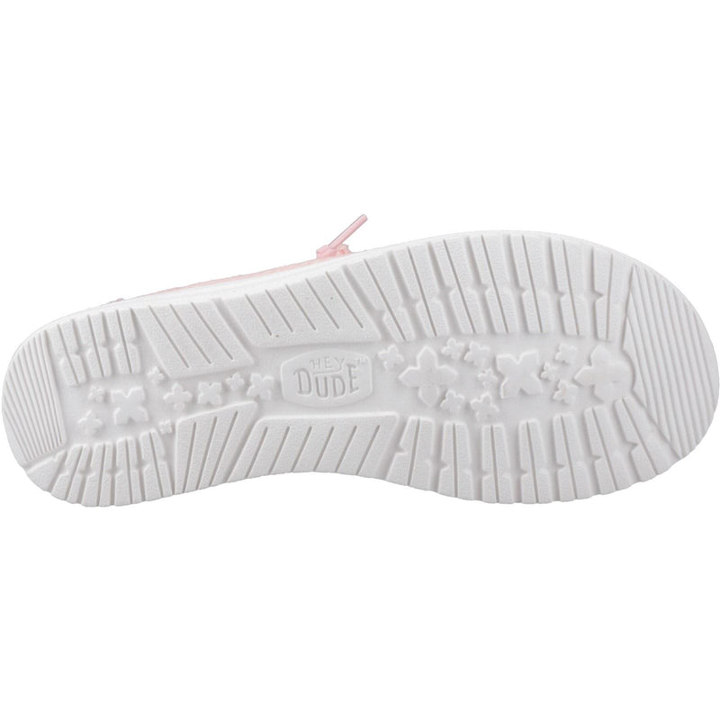 HEYDUDE Wendy Eyelet Lace Cotton Blend Women's Pale Pink Moccasins Shoes