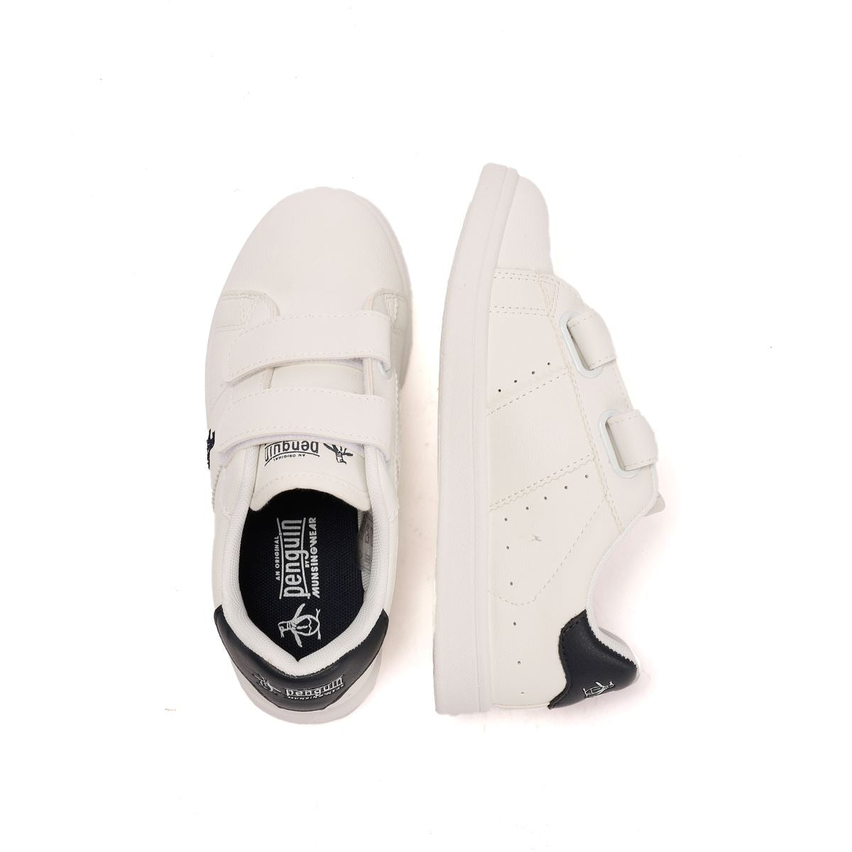 Penguin Junior Marble White/Navy Sneakers