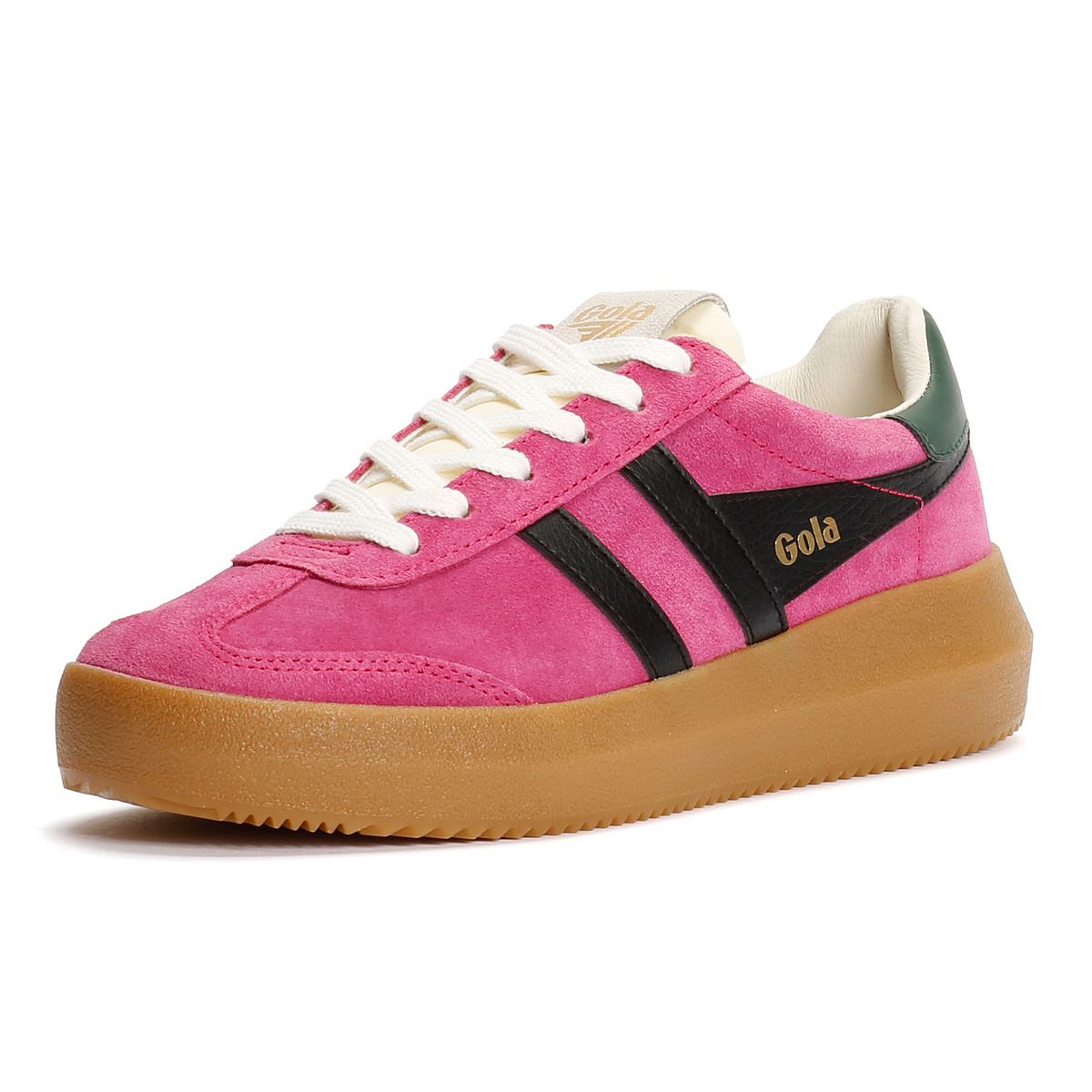 Gola Athena Suede Women's Fuchsia/Black/Evergreen Sneakers