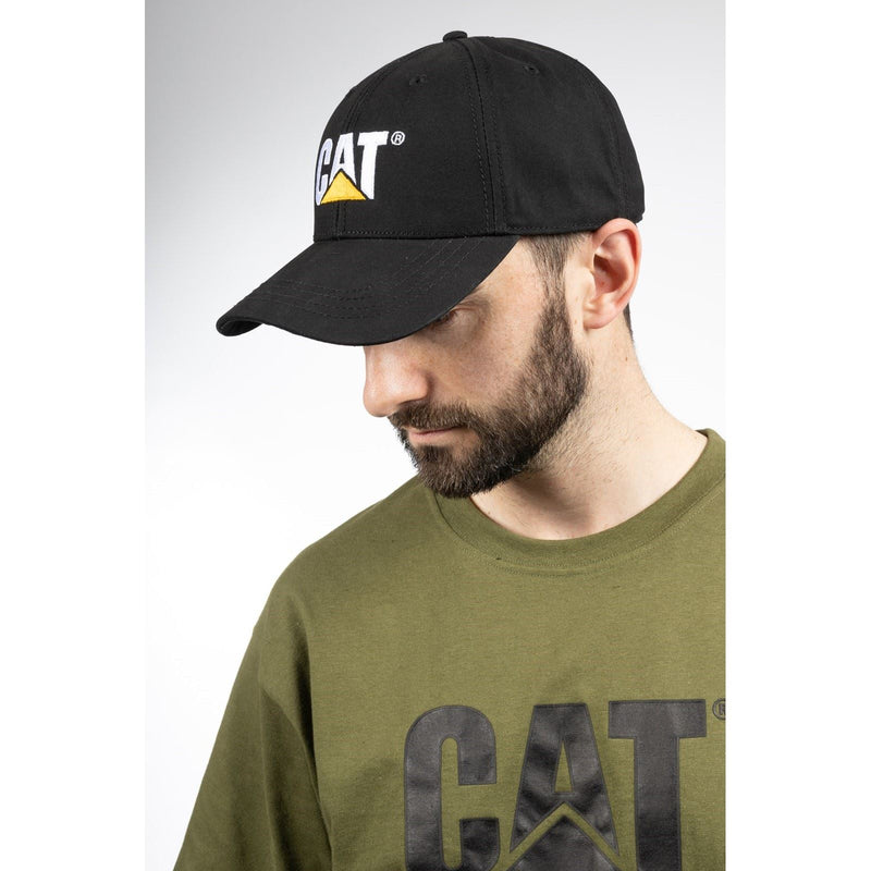 Caterpillar Trademark Cotton Unisex Adults Black Baseball Caps