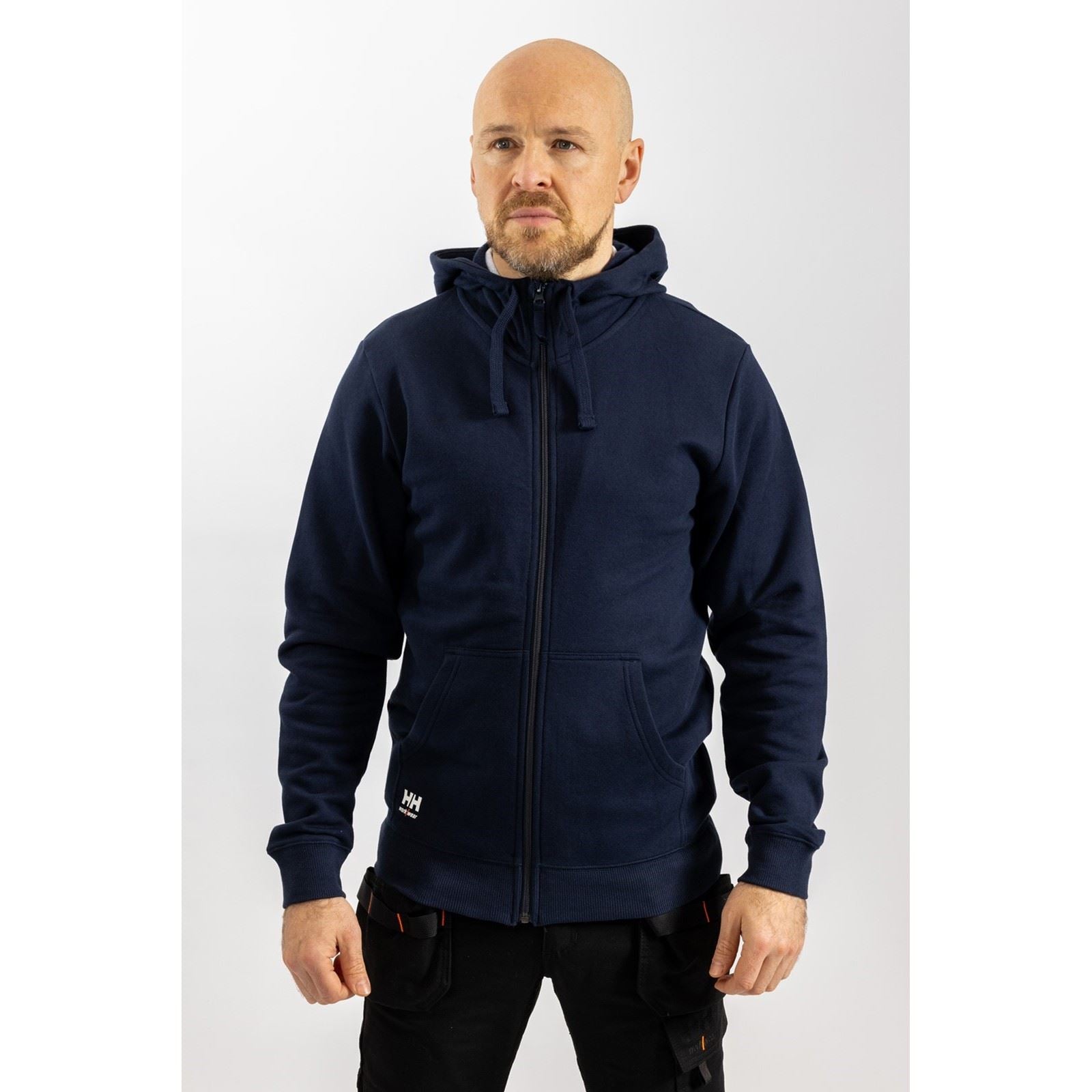 Helly Hansen Workwear Manchester Zip Cotton Men's Blue Hooded Sweatshirt