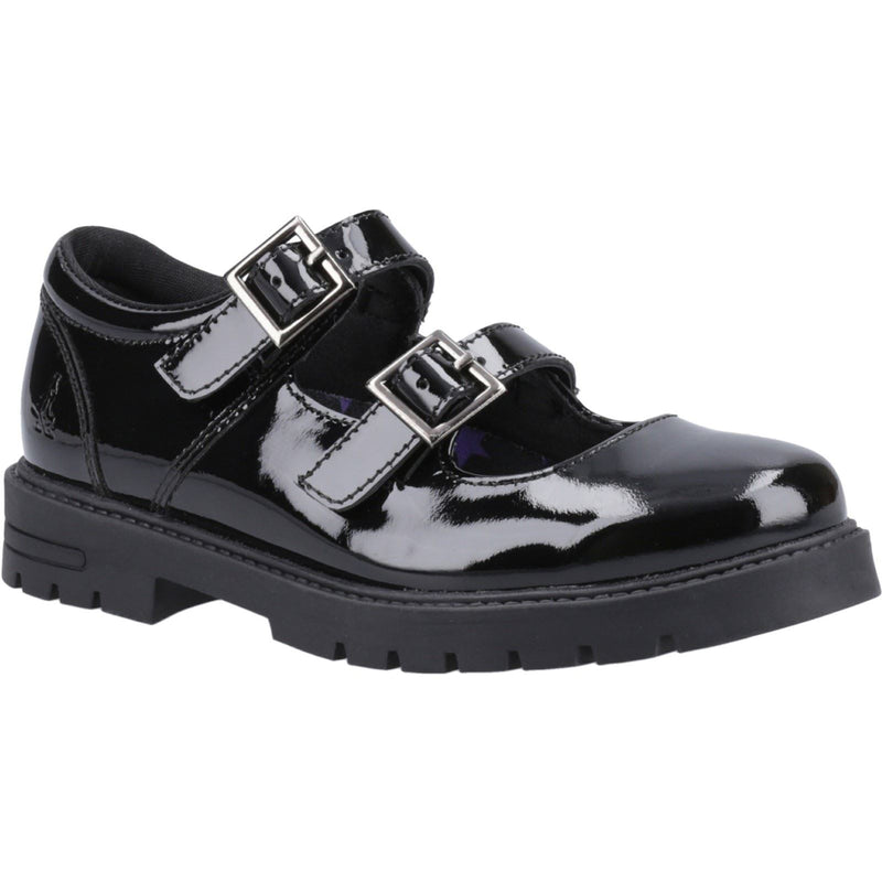 Hush Puppies Ella Patent Senior Leather Girls's Black Shoes