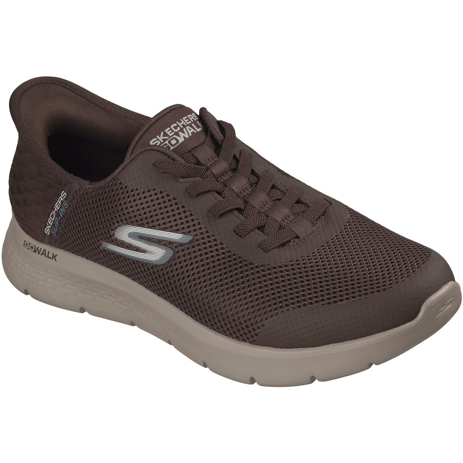 Skechers GO WALK Flex Hands Up Textile Men's Brown Sneakers