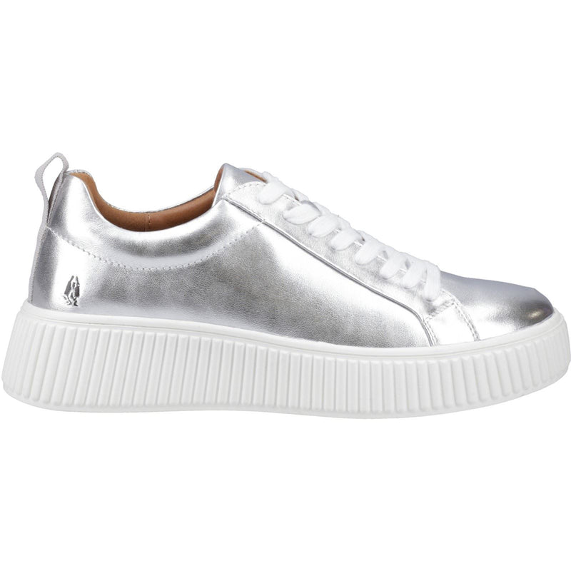 Hush Puppies Harlow Leather Women's Silver Sneakers