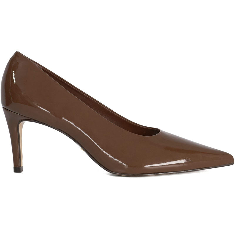 Dune Aspiring Leather Women's Brown Heels