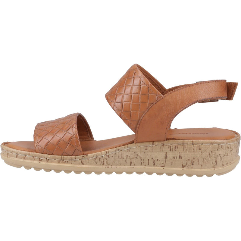 Hush Puppies Ebony Wide Fit Leather Women's Tan Sandals