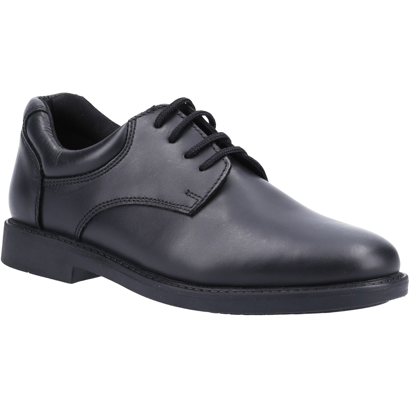 Hush Puppies Tim Youth Boys Black Leather Shoes