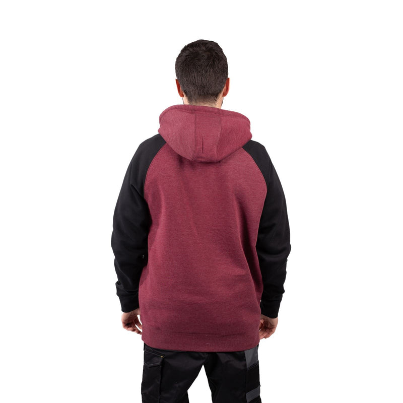 Caterpillar Raglan Cotton Men's Red Hooded Sweatshirt