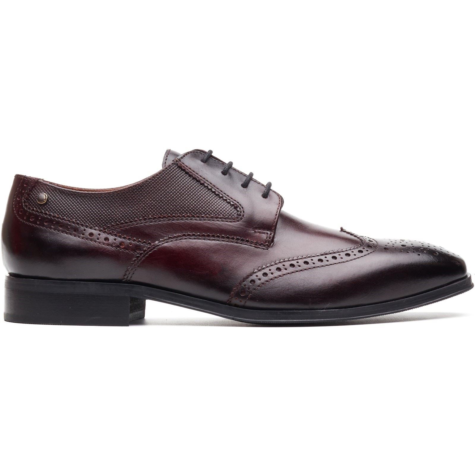Base London Steeple Brogue Leather Men's Burnt Brown Brogues Shoes