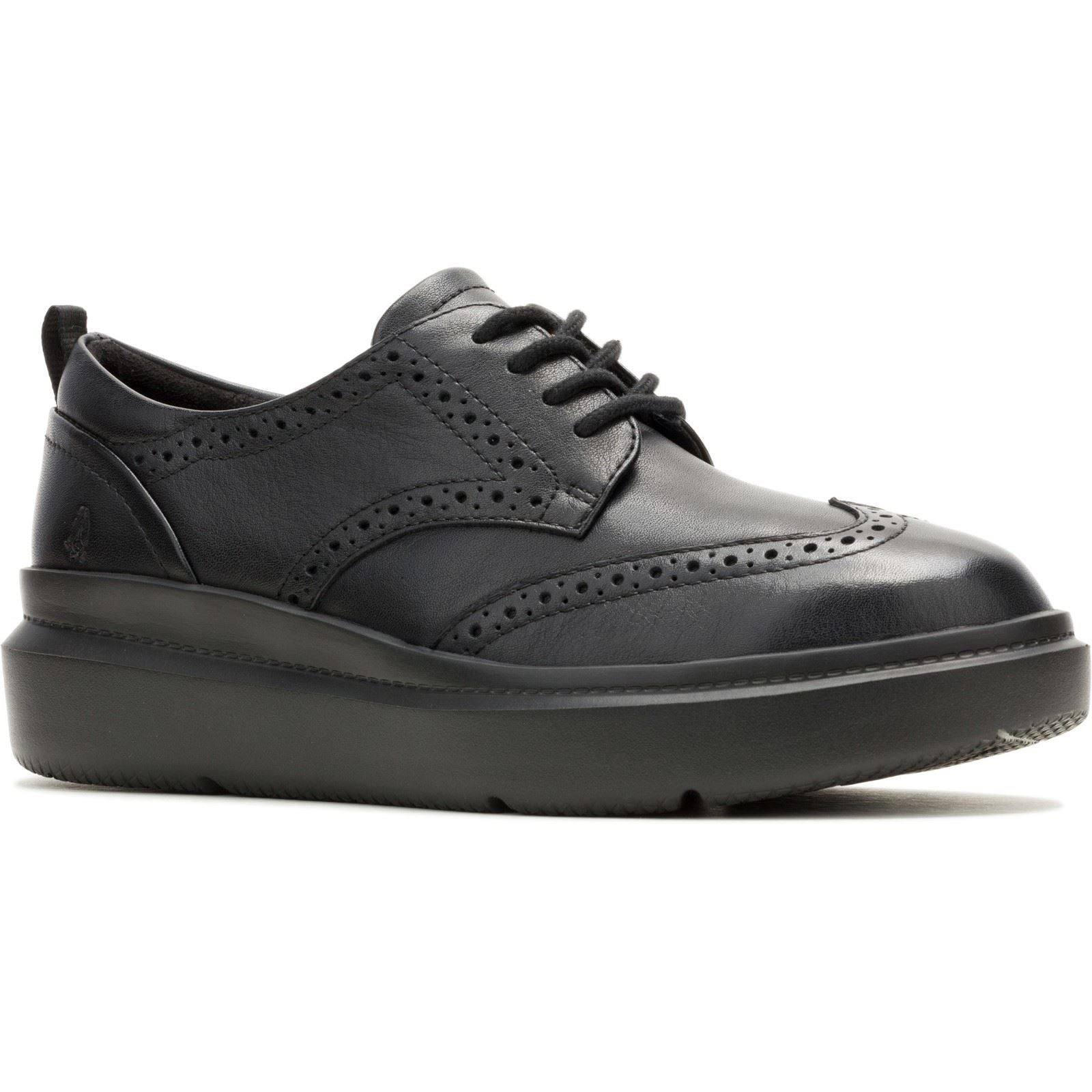 Hush Puppies Joy Leather Women's Black/Black Brogues Shoes