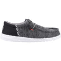 HEYDUDE Wally Funk Open Mesh Synthetic/Spandex/Cotton Men's Black/White Boat Shoes
