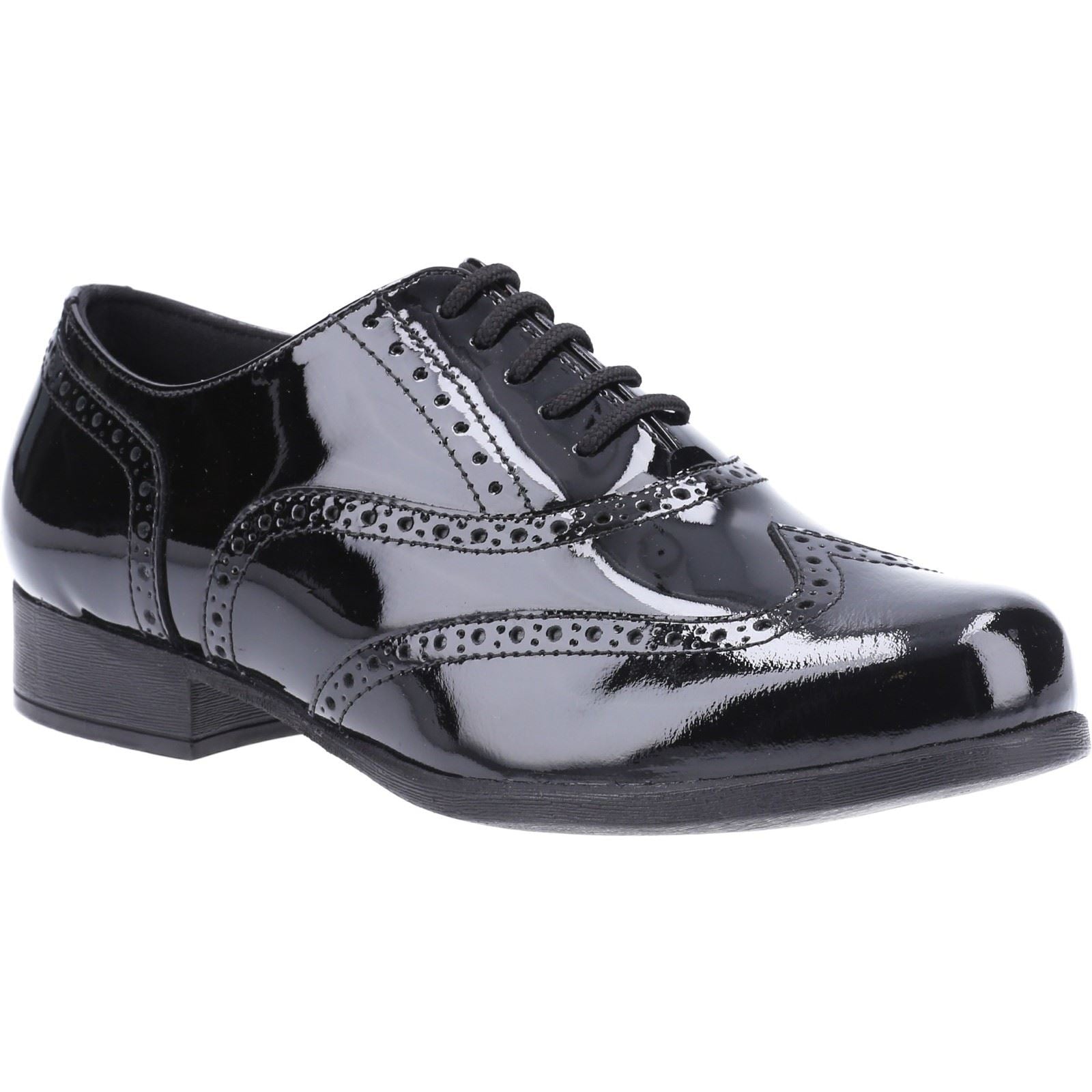 Hush Puppies Kada Junior Patent Leather Girls's Patent Black Brogues