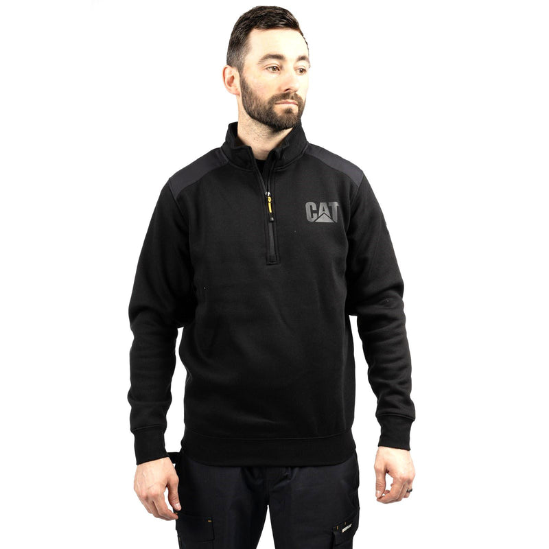 Caterpillar Essential 1/4 Zip Polyester Men's Black Sweatshirt